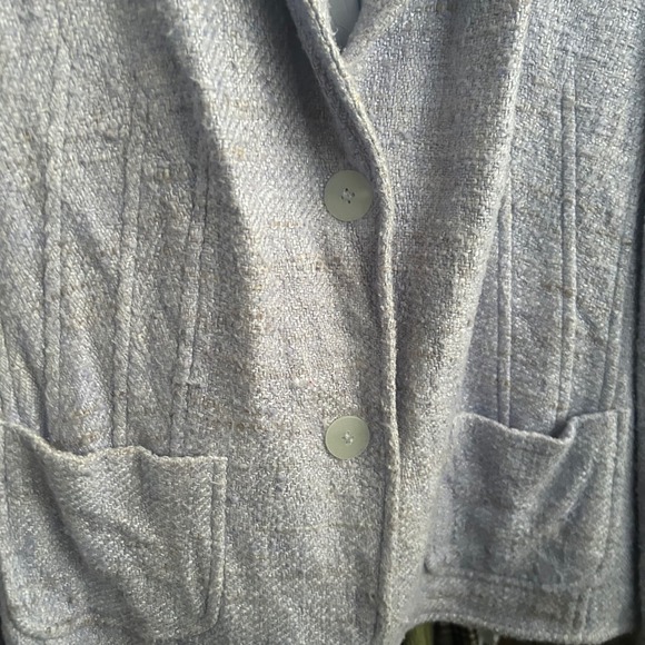 BASLER Black Label Light Blue Tweed Silk Blazer Jacket Women's EU 46 US Size 14 - Picture 6 of 10